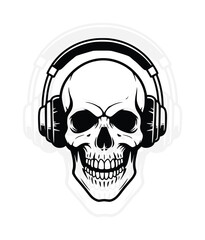 Skull with Headphones EPS