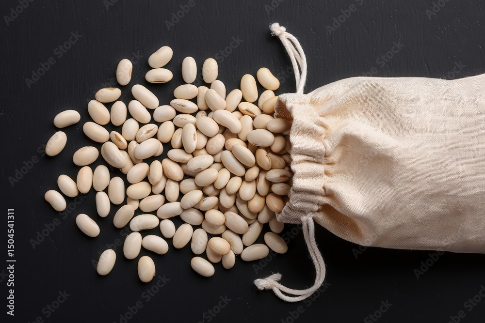 Poster a burlap bag filled with whole peanuts, some of which have been spilled out onto the surface beneath