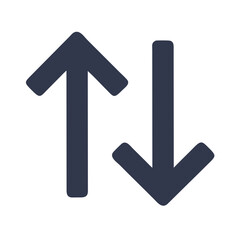 Up and Down Arrows Icon Representing Bidirectional Movement and Data Exchange