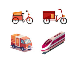 set of transport icons