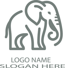 Obraz premium Minimalist Elephant Animal Logo Vector, .