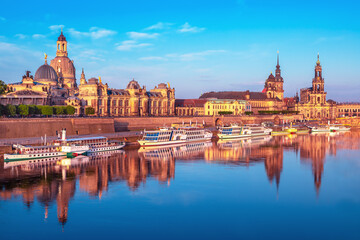 Dresden famous city. Germany city center,vcapital, second largest, city, Saxony., river, Elbe,...