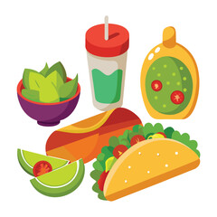 Tacos food isolated on white background