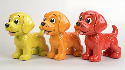 Fototapeta premium Colorful toys puppies 