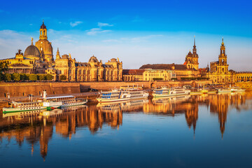 Dresden famous city. Germany city center,vcapital, second largest, city, Saxony., river, Elbe,...