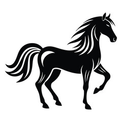 Obraz premium Running Horse Silhouette vector clipart 