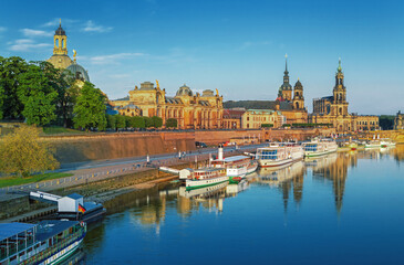 Dresden famous city. Germany city center,vcapital, second largest, city, Saxony., river, Elbe, seat, merchants, margrave, European, ag

