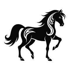 Obraz premium Running Horse Silhouette vector clipart 