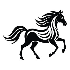 Obraz premium Running Horse Silhouette vector clipart 