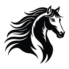 Running Horse Silhouette vector clipart 