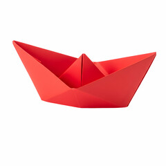 Red Paper Boat Origami