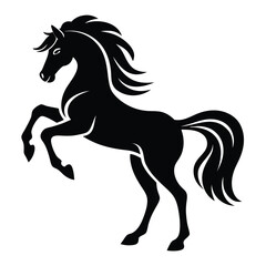 Running Horse Silhouette vector clipart 