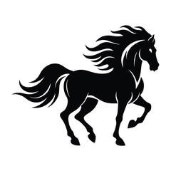 Obraz premium Running Horse Silhouette vector clipart 