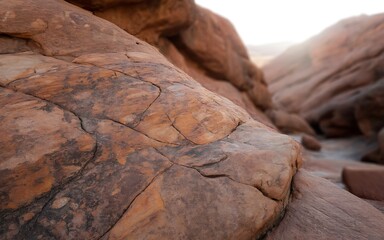 Obraz premium Closeup of red rock formation texture
