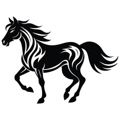 Obraz premium Running Horse Silhouette vector clipart 