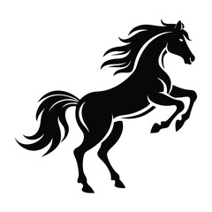 Running Horse Silhouette vector clipart 