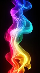 Rainbow tones blend seamlessly as a gradient shifts slowly in a dazzling display. Vertical.