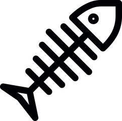 Vector fishbone icon—pet food and skeletal symbol