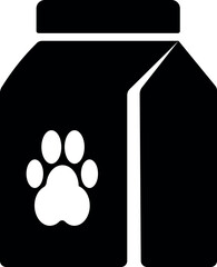 Pet food container icon with paw-print silhouette