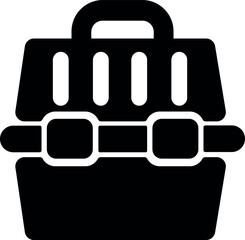 Pet carrier icon—portable travel crate silhouette
