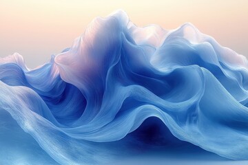 Obraz premium Colorful flowing waves create a dynamic visual experience in a serene coastal setting at sunrise