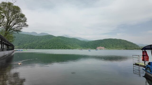 A view from Lake Nohur in Gabala, Azerbaijan