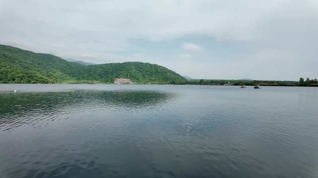 A view from Lake Nohur in Gabala, Azerbaijan