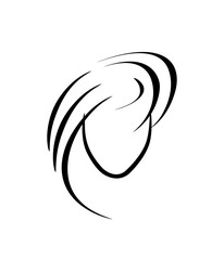 logo for beauty salon - stylized female hairstyle, silhouette beautiful haircut. icon in flat minimalist style, isolate. hair care, haircut and fashion