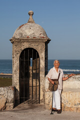 Active senior concept. Senior travel concept. Senior lifestyle. Senior woman tourist in Cartagena...