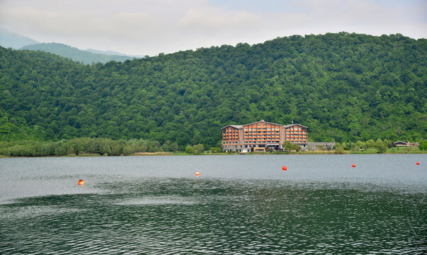 A view from Lake Nohur in Gabala, Azerbaijan