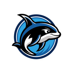 Cartoon Orca Whale Mascot Logo