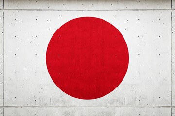 japan flag painted on wooden wall