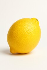 AI Generated image of Fresh yellow lemon isolated on white background, a vibrant citrus fruit with a textured surface, perfect for healthy eating and refreshing culinary creations