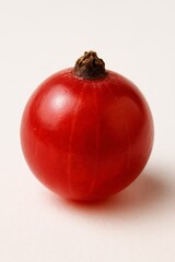 AI Generated image of Red gooseberry isolated on white background, a single ripe fruit with a vibrant color, perfect for healthy eating and delicious desserts, studio shot