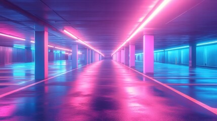 Fototapeta premium 80s vaporwave parking deck