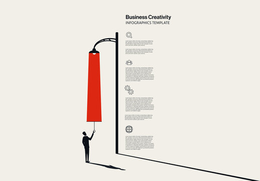 Business Creativity Vertical Infographic Template with Minimal Illustration