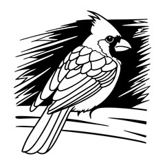 Cardinal Feather Detail Vector Illustration