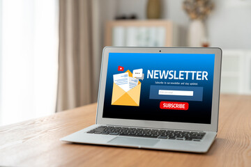 Fototapeta premium newsletter signup page on computer for customer to subscribe snugly newsletter update information to subscriber