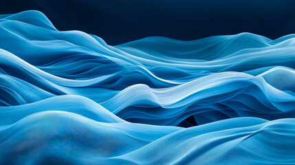 Obraz premium Abstract wavy art with bright blue color