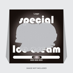 Special ice cream social media post design template .