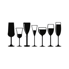 Assorted Drink Glasses Silhouettes