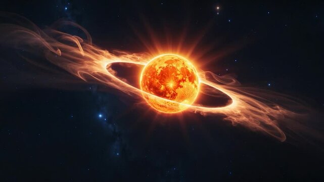 Universe Illuminated by Solar Eclipse and Sun Light
