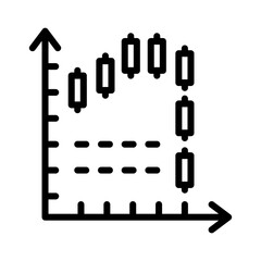 Graph and chart outline icon. Graph and chart icon isolated on white background. Transparent background, minimalist symbol. Vector images
