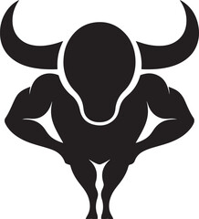 Obraz premium vector illustration of a bull Silhouette