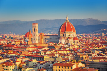 Fototapeta premium UNESCO, old, Cathedral of the Virgin Mary, Florence, Italy, Pope Eugene IV, Santa Maria del Fiore, Tuscan type, Florence ,cathedral, Tuscany, Gothic ,cathedral