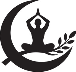 silhouette of yoga woman logo vector