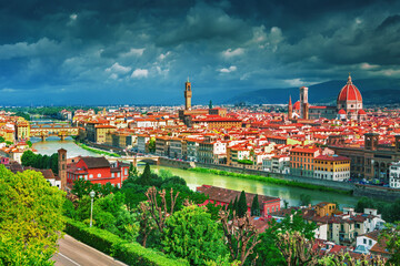 Obraz premiumUNESCO old Cathedral of the Virgin Mary Florence Italy Pope Eugene IV Santa Maria del Fiore Tuscan type Florence cathedral Tuscany Gothic cathedral 