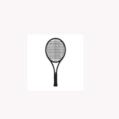 Black and White Tennis Racket Illustration – Sports Equipment and Gear
