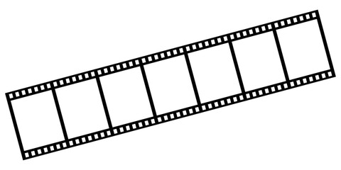 Film strip icon cinema negative reel motion picture tape photo film strip isolated on transparent background frame black and white film strip roll filmstrip retro style silhouette graphic resource
