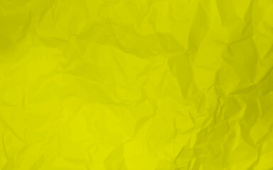 Yellow crumpled paper background. The texture of crumpled paper is rich yellow. yellow paper background. crumpled yellow cardboard. 